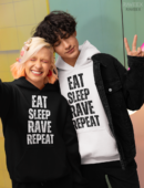 Hoodie à design frontal - Eat - Sleep - Rave - Repeat