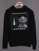 Hoodie à design frontal - Rave with raveex – Loofy – Last Night