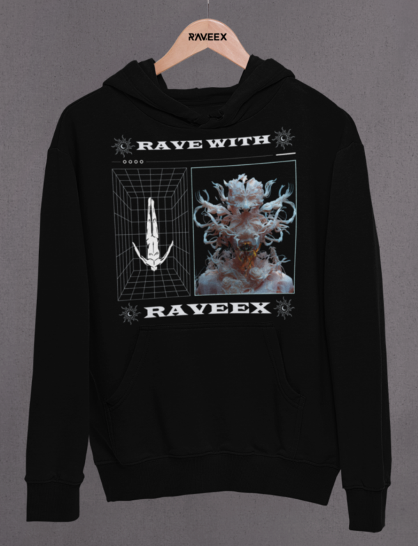 Hoodie à design frontal - Rave with raveex – Loofy – Last Night