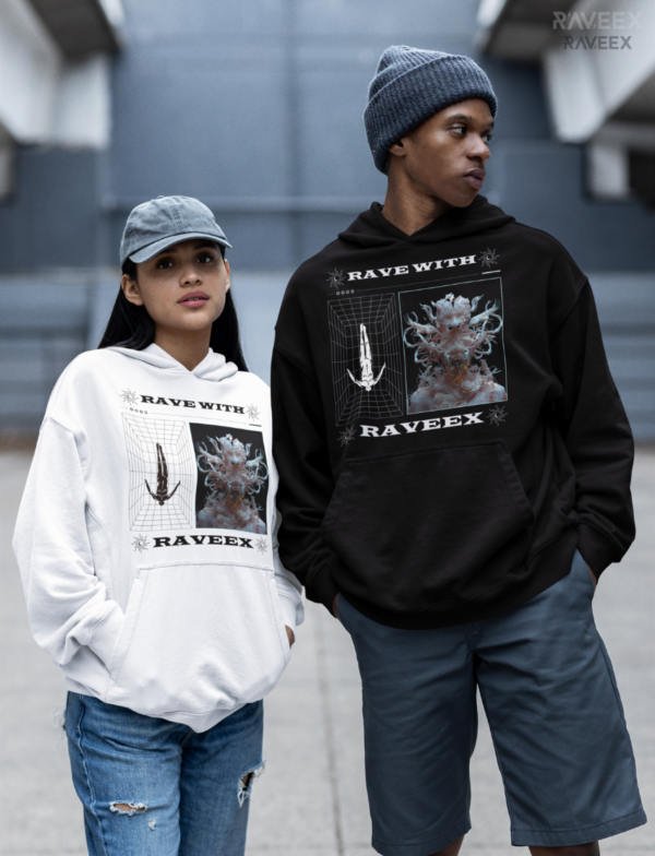 Hoodie à design frontal - Rave with raveex – Loofy – Last Night - Image 4
