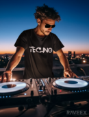 T-shirts à design frontal - TECHNO