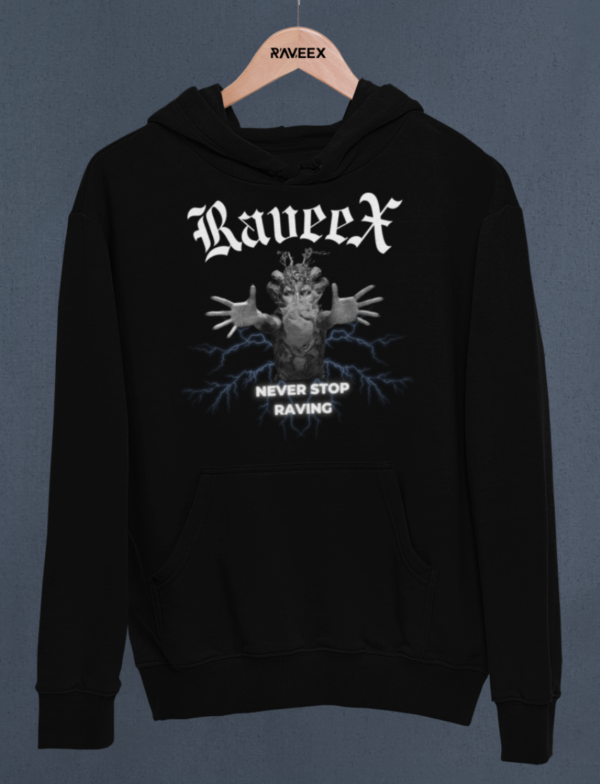Hoodie à design frontal - Never stop raving