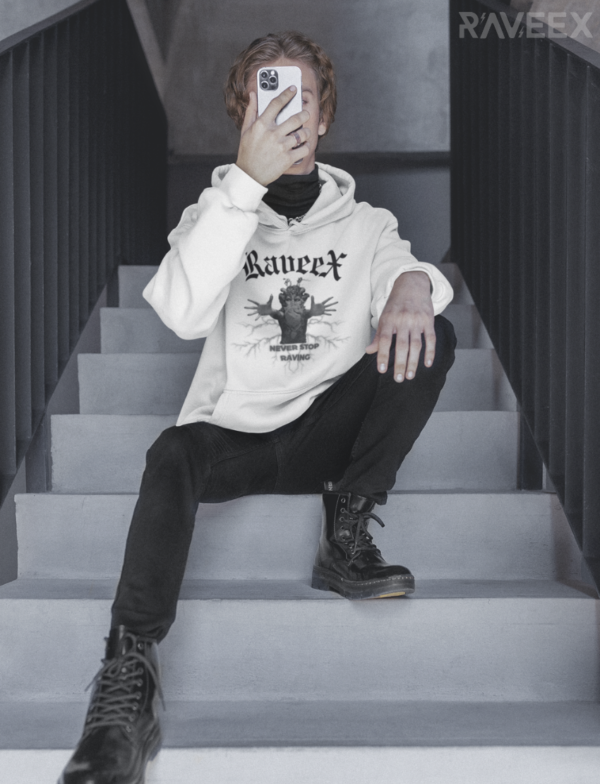 Hoodie à design frontal - Never stop raving - Image 5