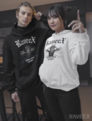 Hoodie à design frontal - Never stop raving